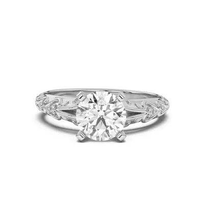 Kathryn Pavé Heart Scroll Engagement Ring