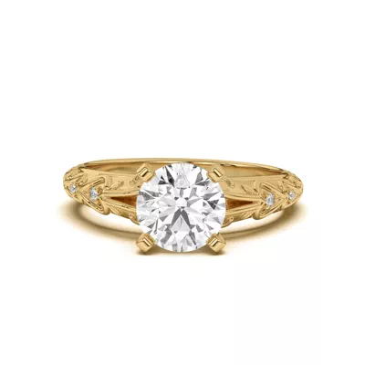 Kathryn Lab Pavé Heart Scroll Engagement Ring