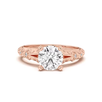 Kathryn Pavé Heart Scroll Engagement Ring