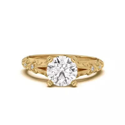 Kathryn Pavé Heart Scroll Engagement Ring