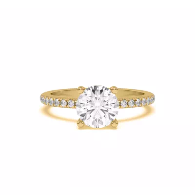 Betsy Petite Lab Pavé Engagement Ring