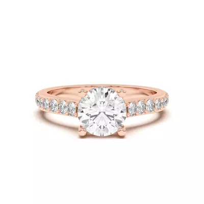 Rita Graduated Pavé Engagement Ring With Hidden Halo