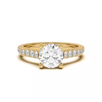 Rita Graduated Pavé Engagement Ring With Hidden Halo