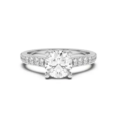 Rita Graduated Pavé Engagement Ring With Hidden Halo