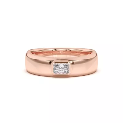 Raised Bezel Emerald-Cut Band