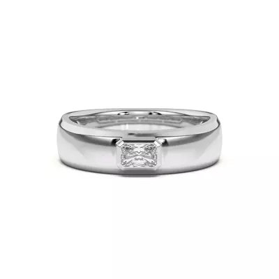 Raised Bezel Emerald-Cut Band