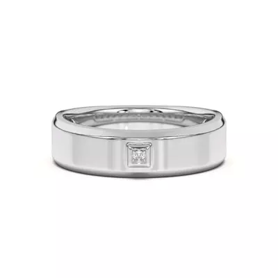 Raised Bezel Princess-Cut Band
