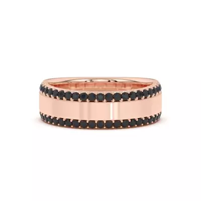 Black Sapphire Beveled Edge Band