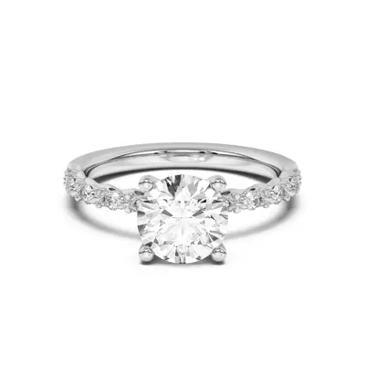 Blooming Petal Pavé Engagement Ring