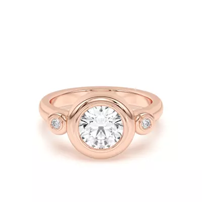Nia Donut Bezel Engagement Ring