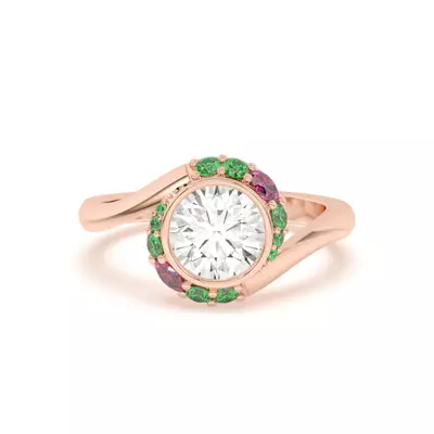Verdant Rose Swirl Engagement Ring