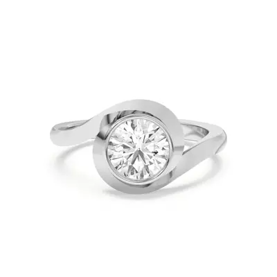 Shea Swirl Bezel Engagement Ring