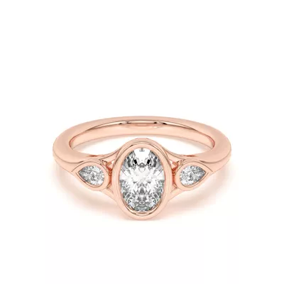 Lani Pear Bezel Three-Stone Engagement Ring