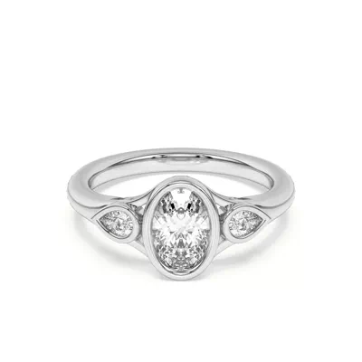 Lani Pear Bezel Three-Stone Engagement Ring