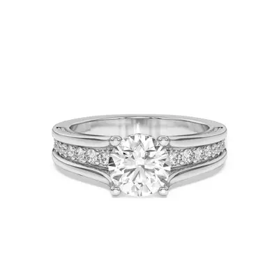 Vesara Pavé Split Band Engagement Ring