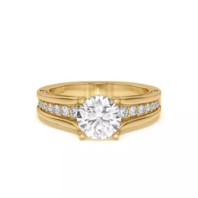 Vesara Pavé Split Band Engagement Ring