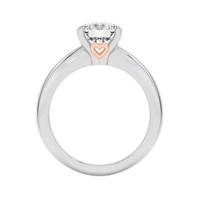 Golden Rose Heart Engagement Ring