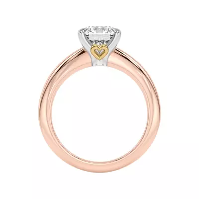 Golden Heart Petite Engagement Ring