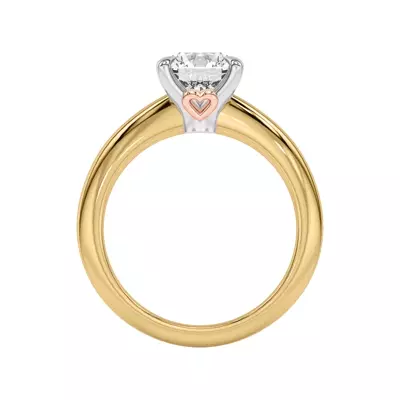Golden Rose Heart Petite Engagement Ring