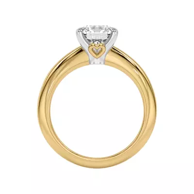 Golden Heart Petite Engagement Ring