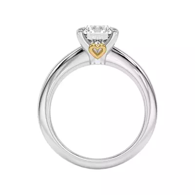 Golden Heart Petite Engagement Ring