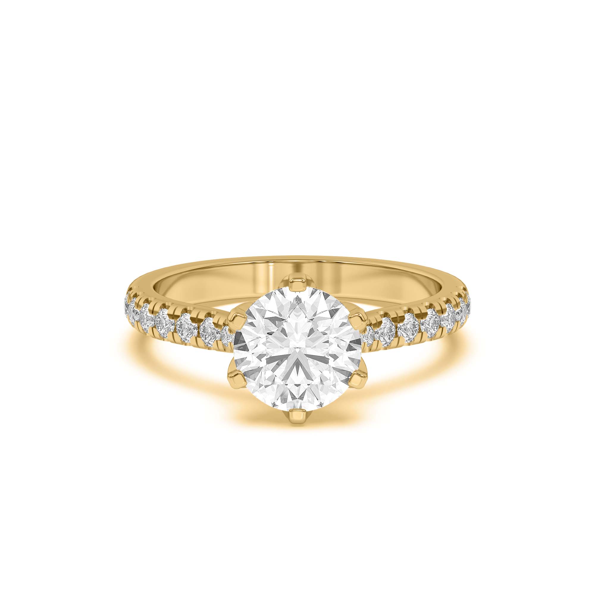 Marigold Grand Tulip Inspired 6 Prong Lab Engagement Ring