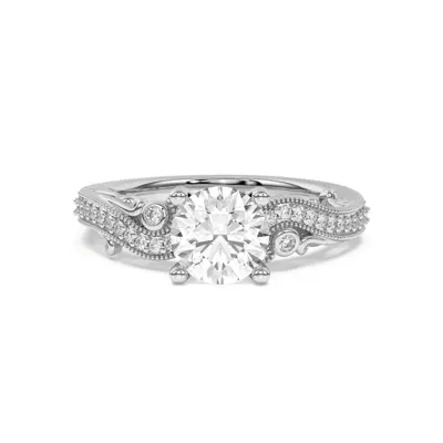 Oasis Filigree Pavé Engagement Ring