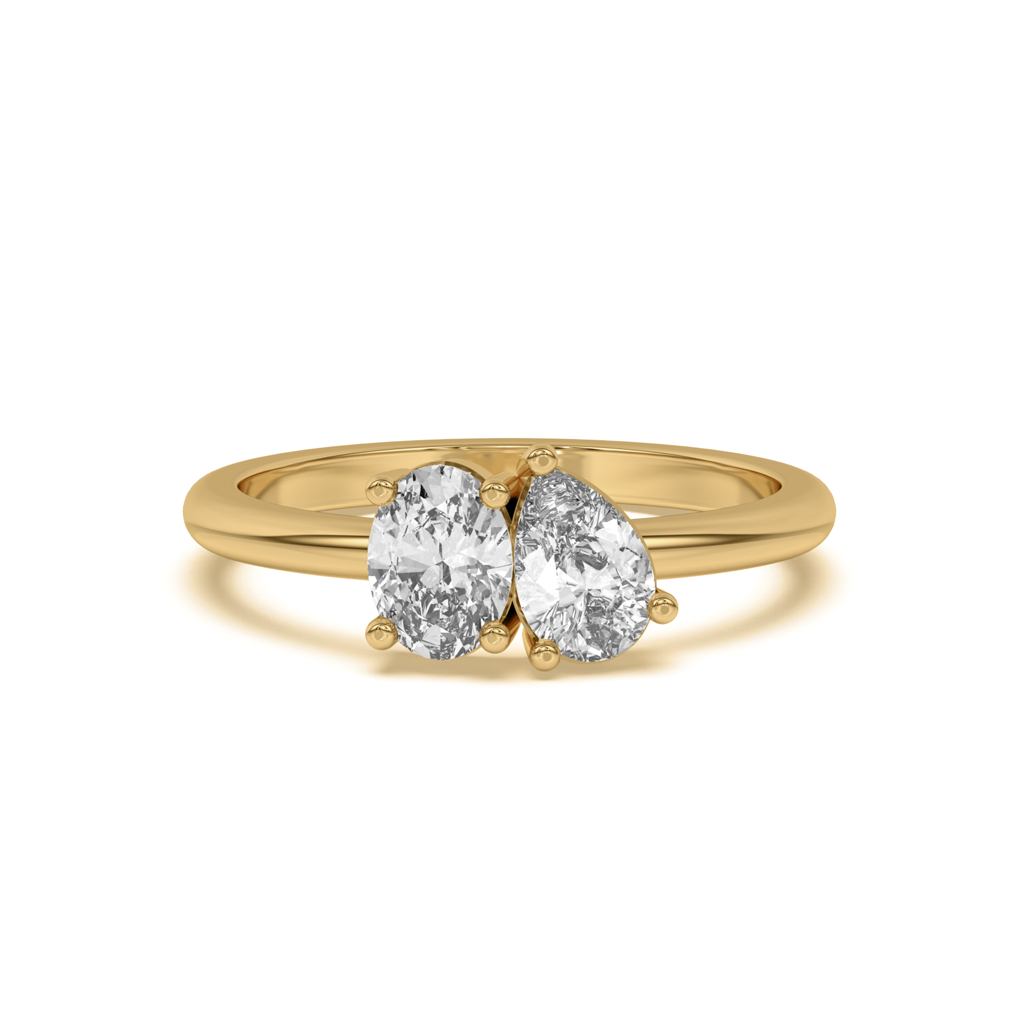 Toi et Moi Oval and Pear Lab Ring (1.00 cttw)
