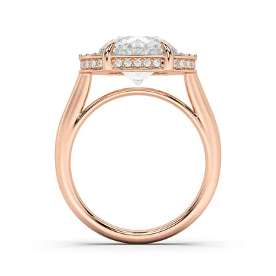 Belloc Graduated Side Halo Lab Diamond Engagement Ring