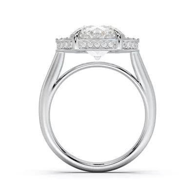 Belloc Graduated Side Halo Lab Diamond Engagement Ring