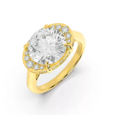 Belloc Graduated Side Halo Engagement Ring