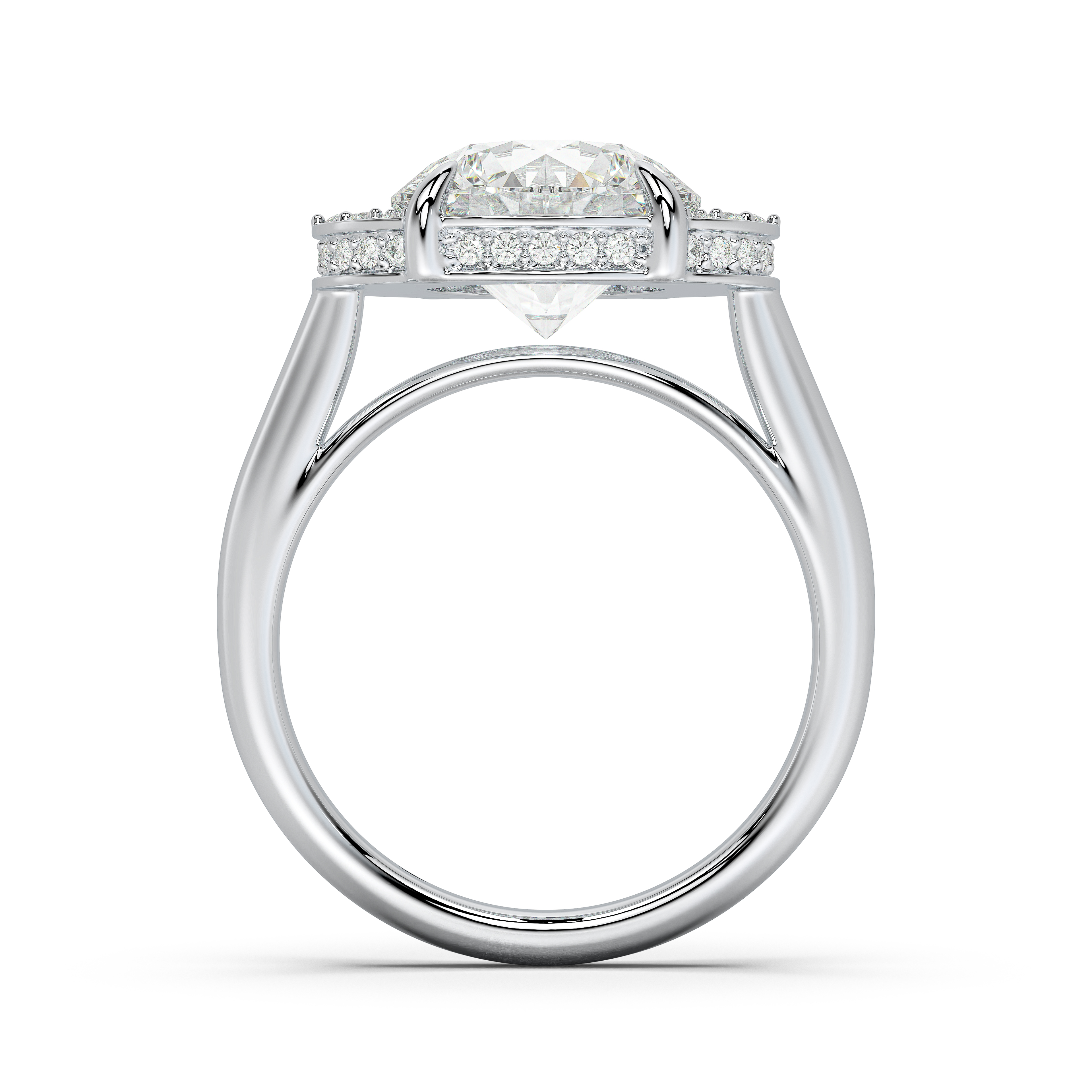 Belloc Graduated Side Halo Engagement Ring