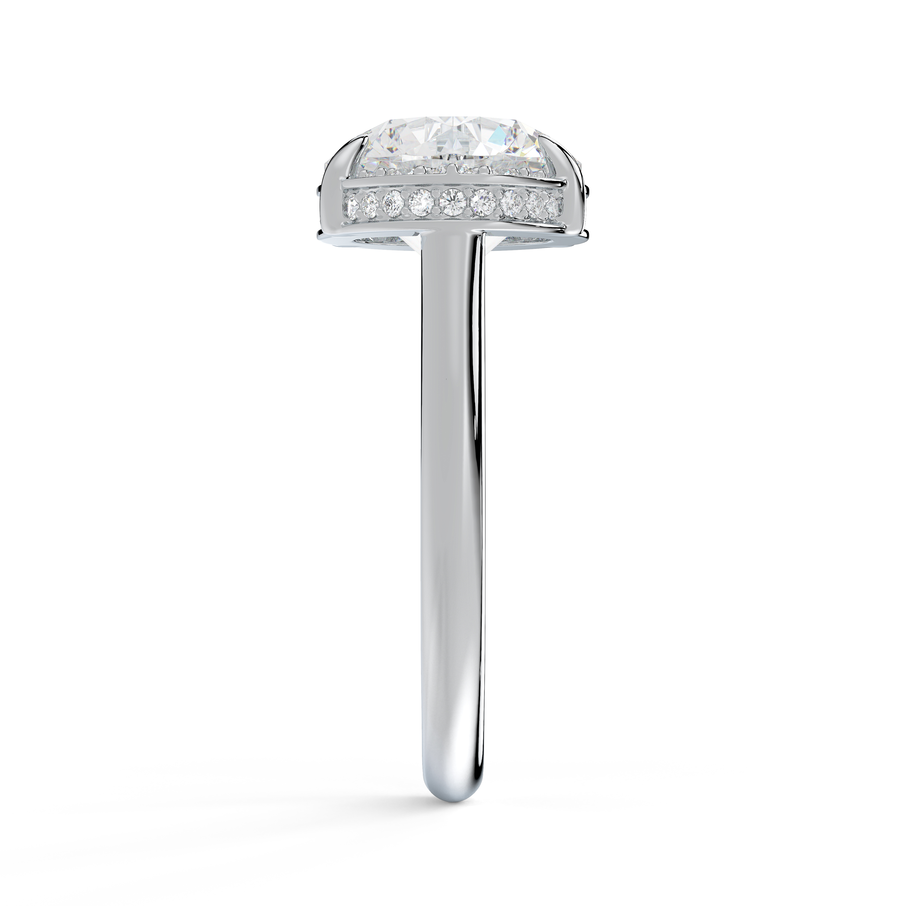 Belloc Graduated Side Halo Engagement Ring