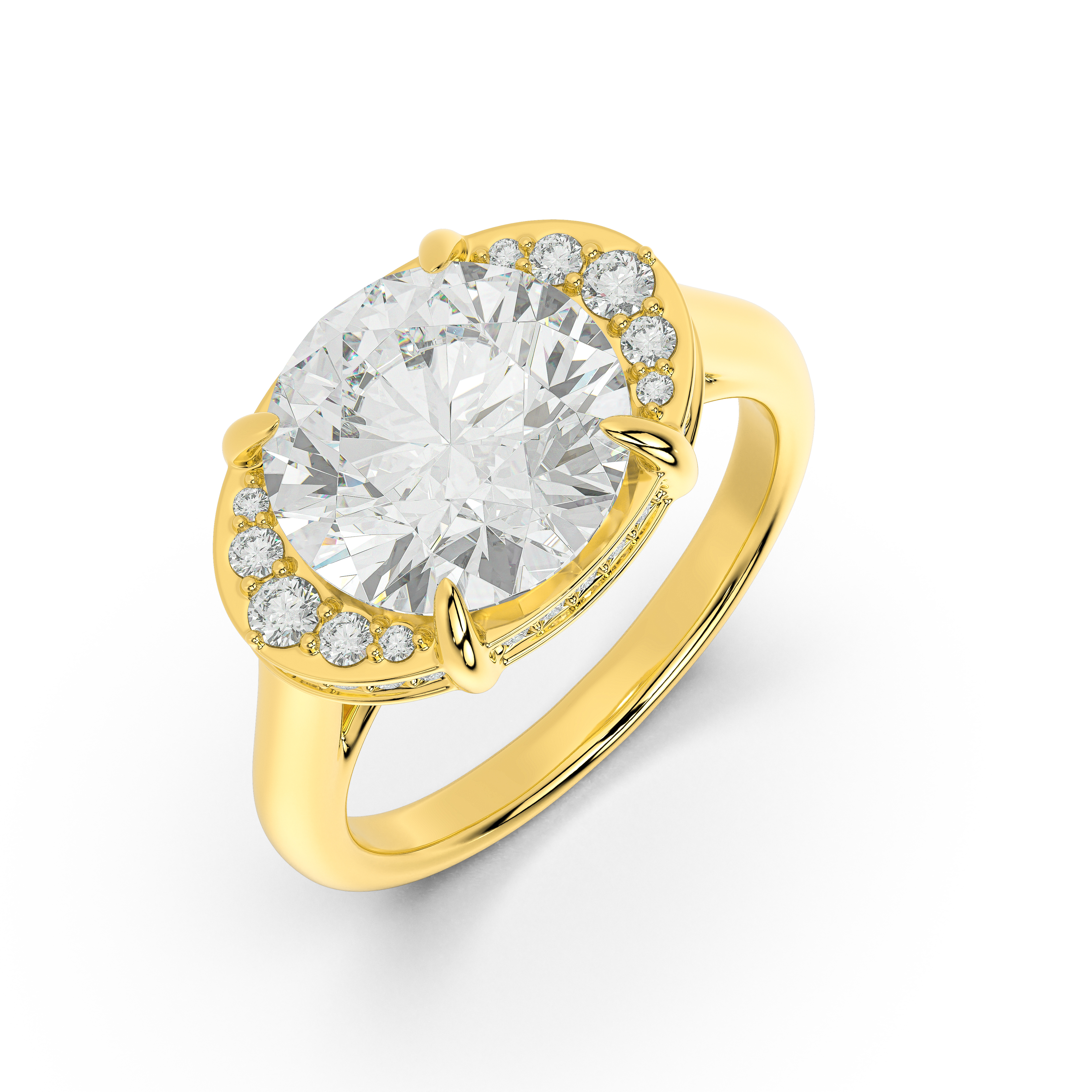 Belloc Graduated Side Halo Engagement Ring
