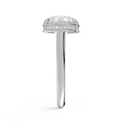 Belloc Graduated Side Halo Lab Diamond Engagement Ring