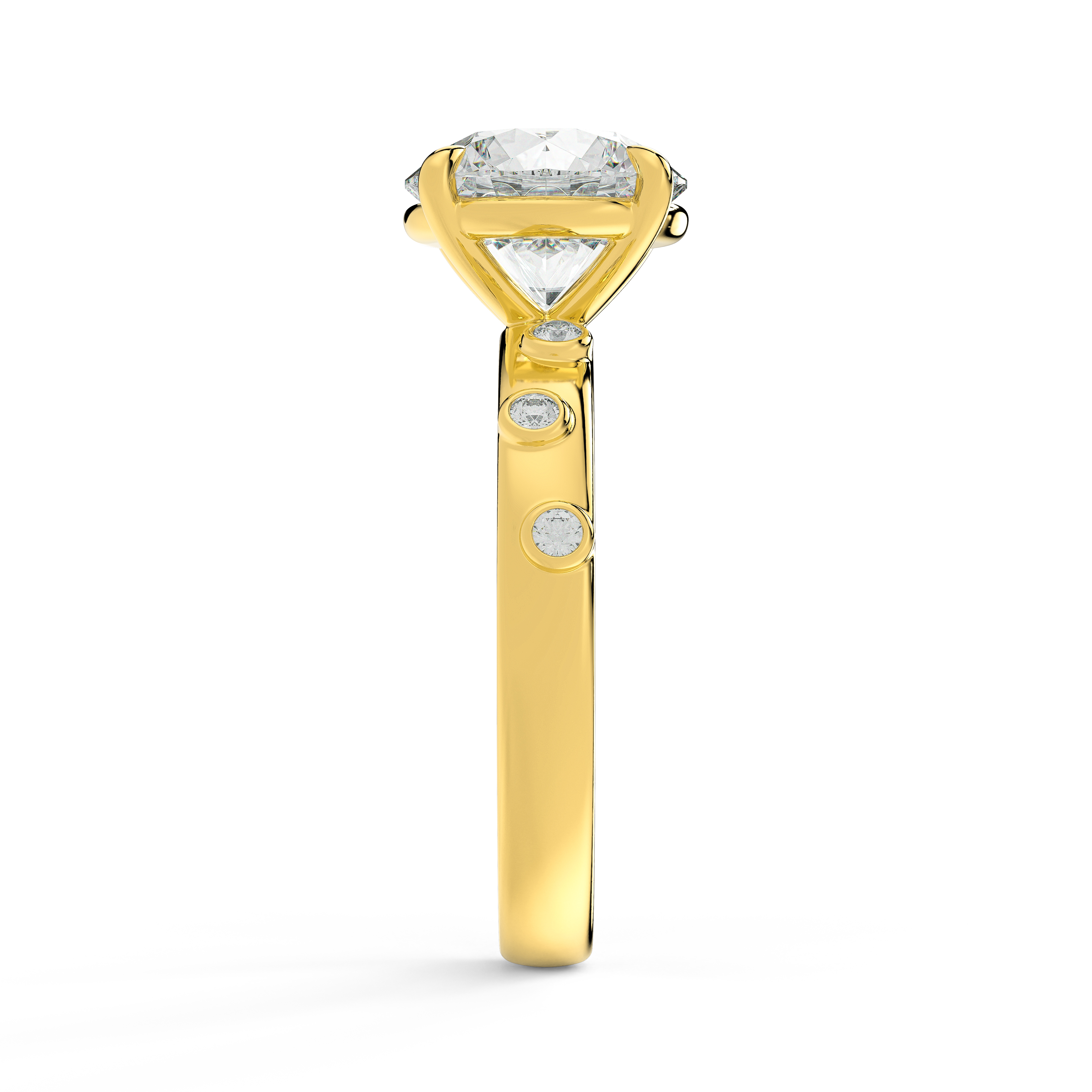 Sora Scattered Bezel Diamond Engagement Ring