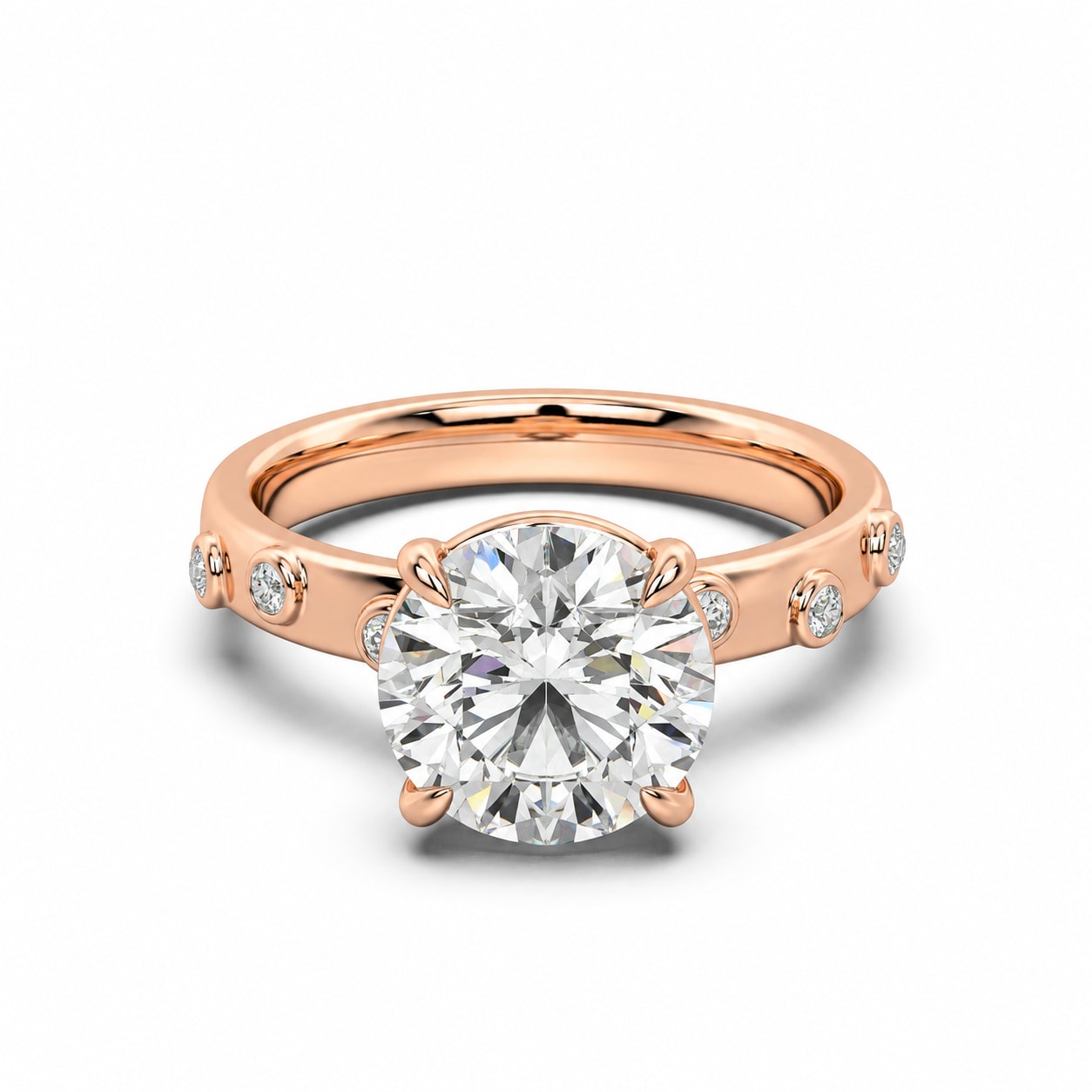 Sora Scattered Bezel Lab Diamond Engagement Ring