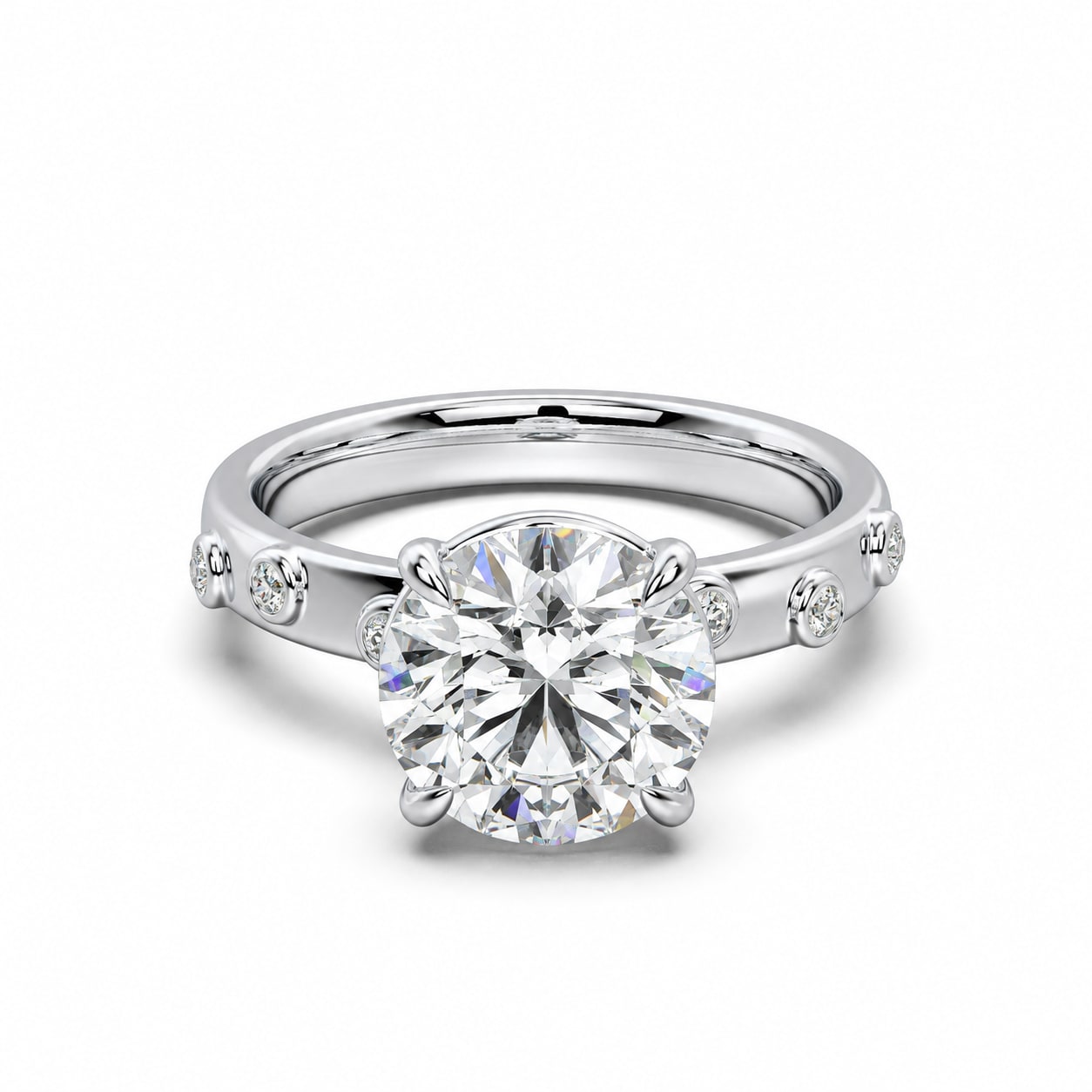 Sora Scattered Bezel Lab Diamond Engagement Ring