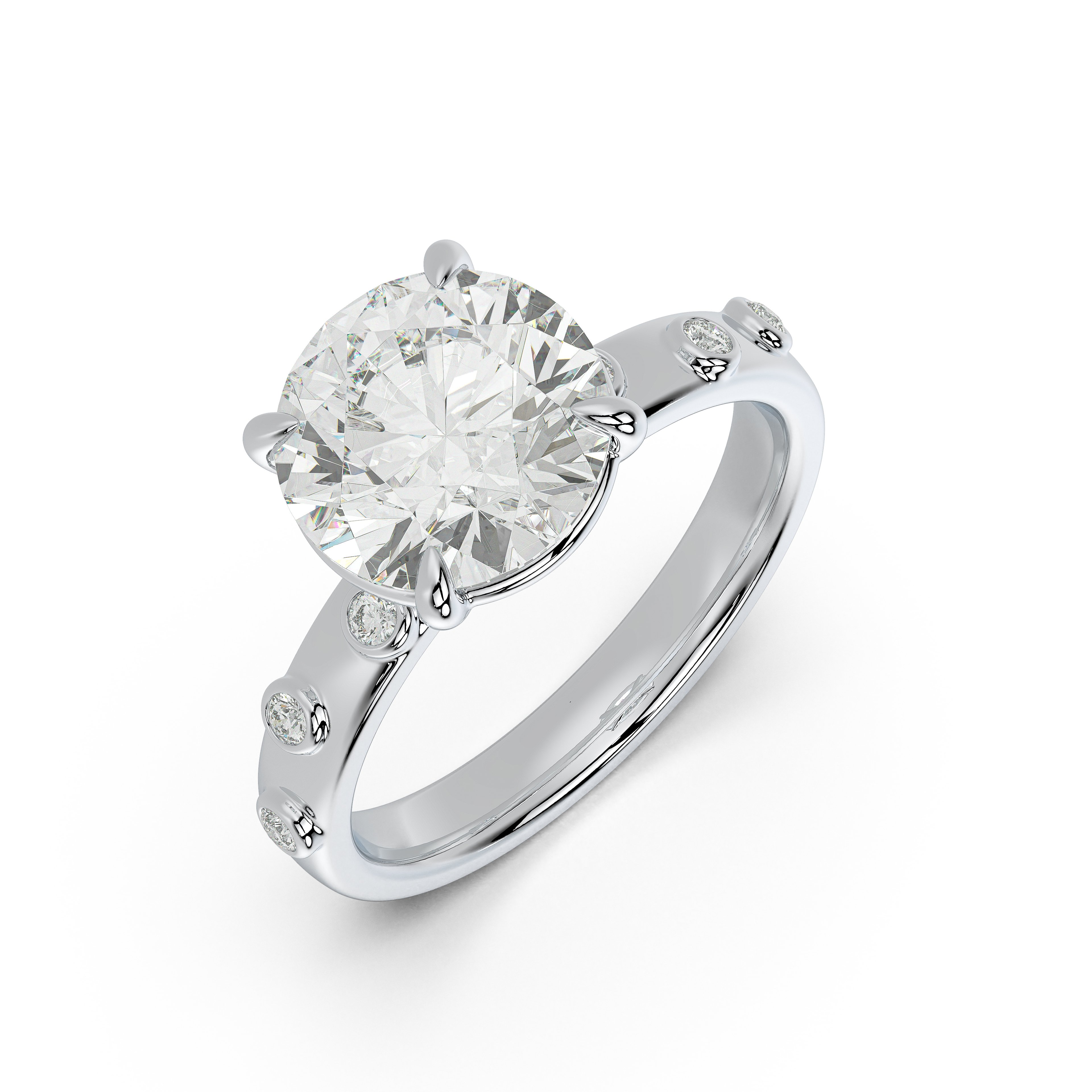 Sora Scattered Bezel Lab Diamond Engagement Ring