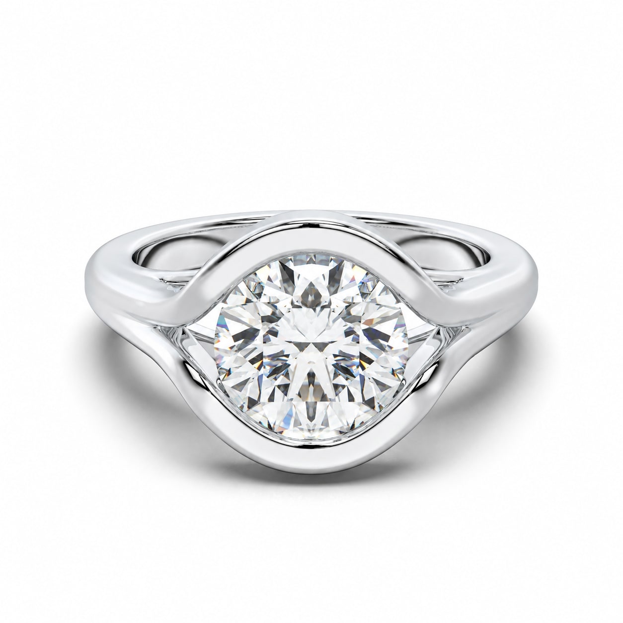 Orla Split Bezel Solitaire Engagement Ring