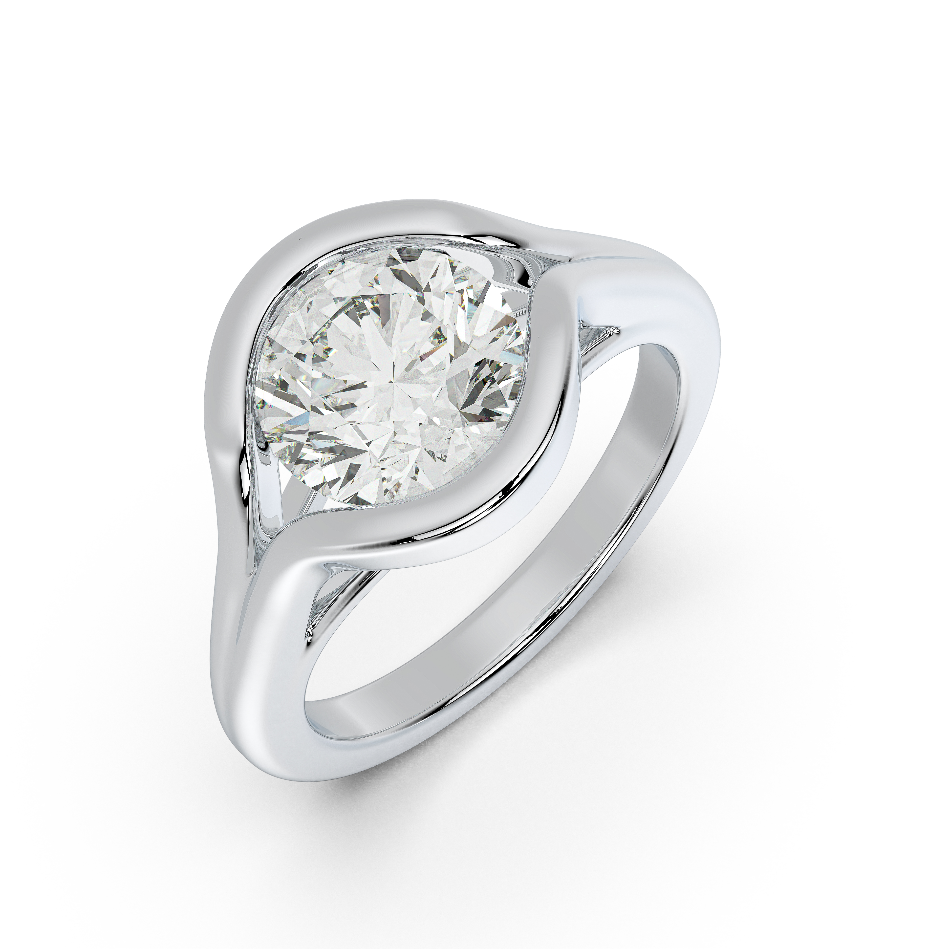 Orla Split Bezel Solitaire Engagement Ring