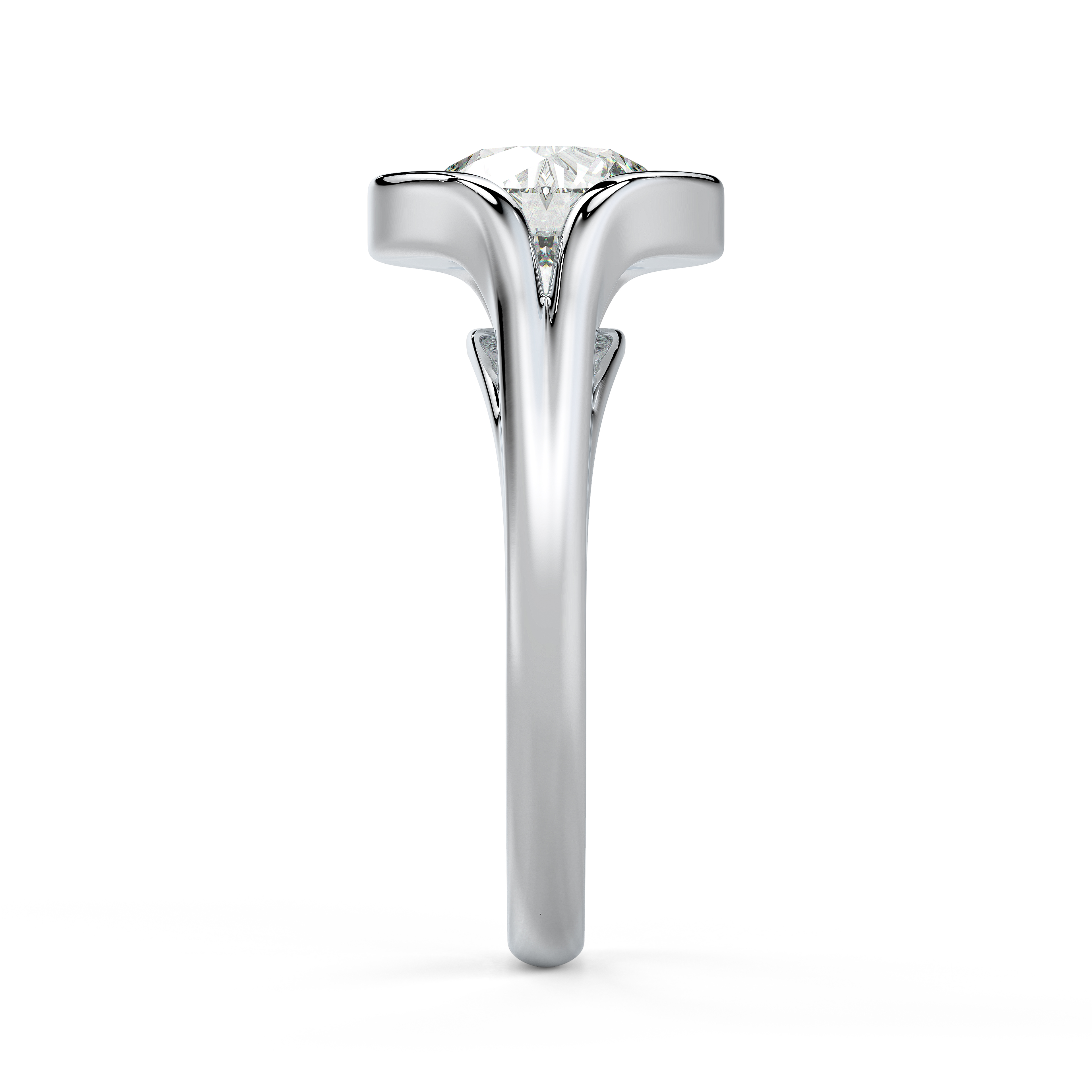 Orla Split Bezel Solitaire Engagement Ring