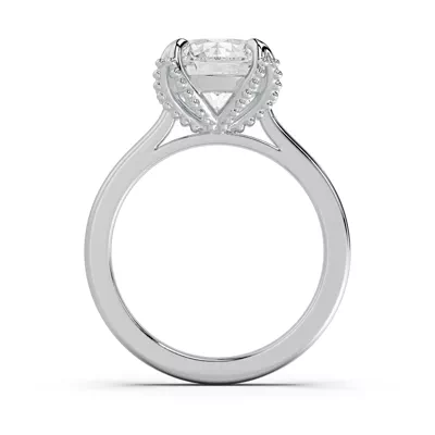 Perla Beaded Tulip Solitaire Engagement Ring