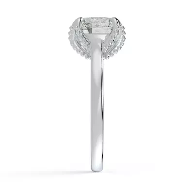 Perla Beaded Tulip Solitaire Engagement Ring