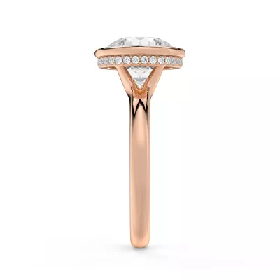 Lucera Bezel Hidden Halo Lab Diamond Engagement Ring