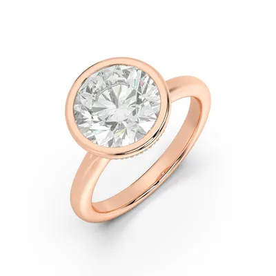 Lucera Bezel Hidden Halo Engagement Ring