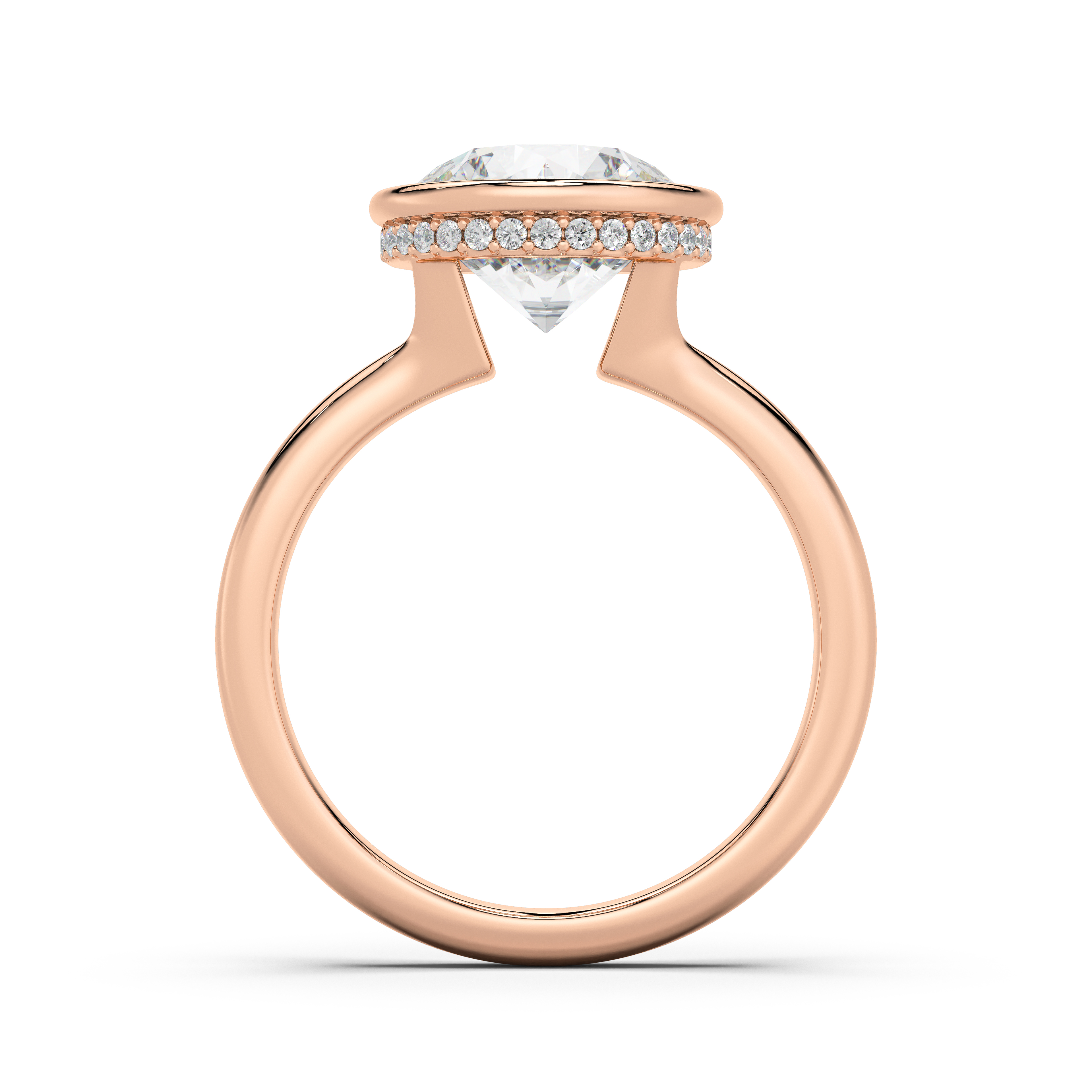 Lucera Bezel Hidden Halo Engagement Ring