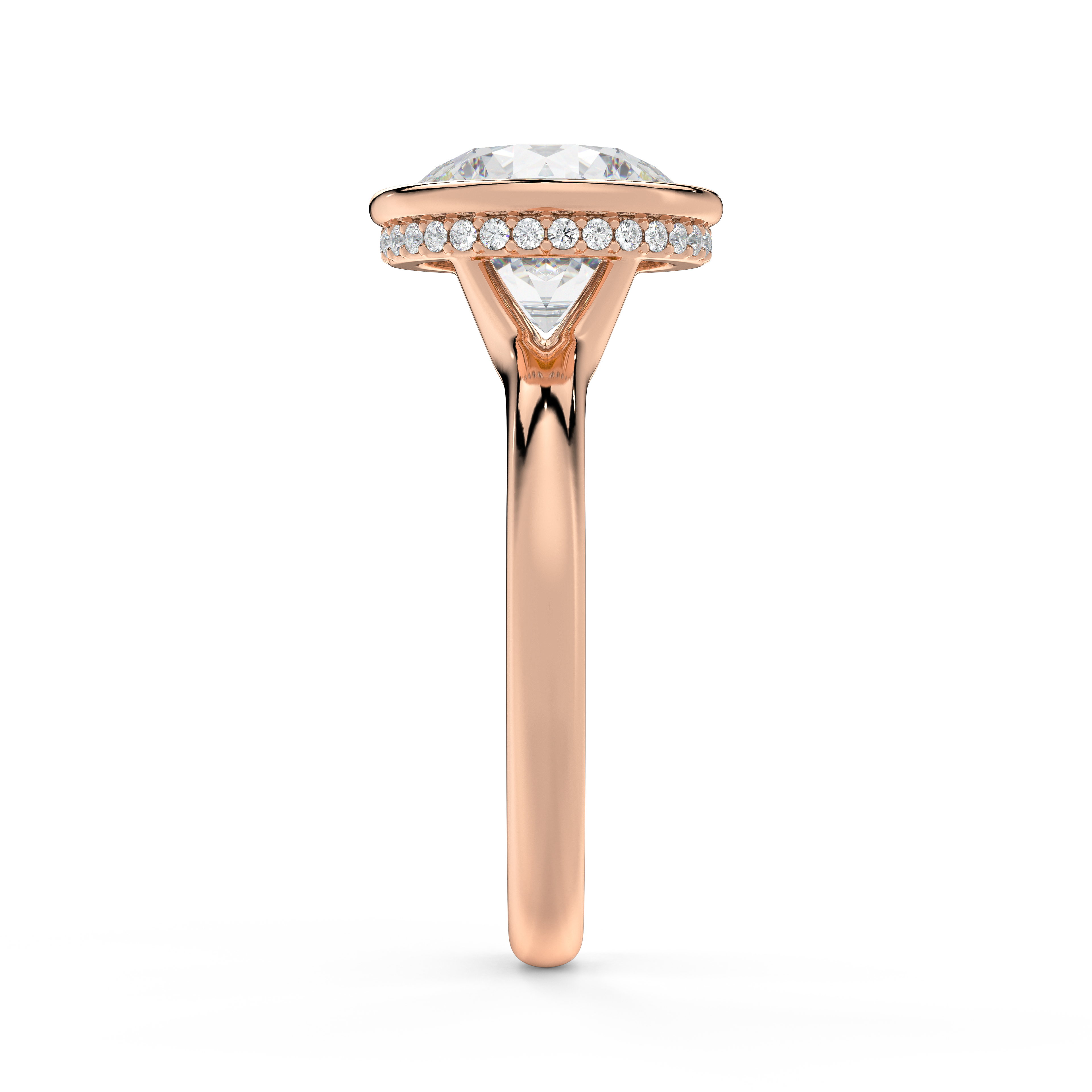 Lucera Bezel Hidden Halo Engagement Ring