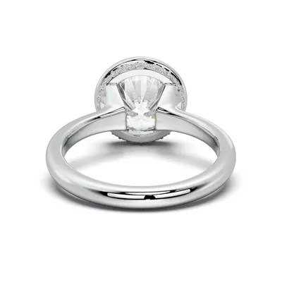 Lucera Bezel Hidden Halo Lab Diamond Engagement Ring