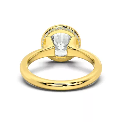 Lucera Bezel Hidden Halo Lab Diamond Engagement Ring